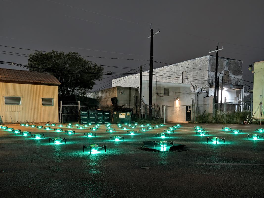 Drone show aerial display