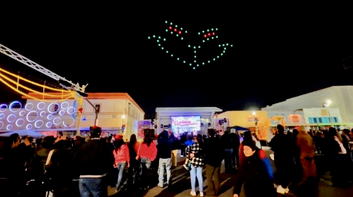 Drone show night sky