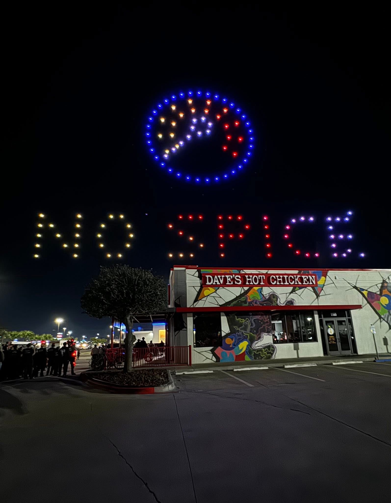 Drone light show spectacle